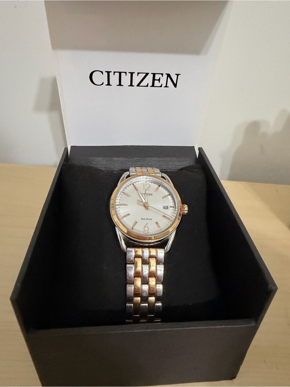 Citizen Two-Tone Bracelet Watch — Silver & Rose Gold Accents